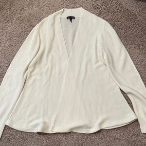 Eileen Fisher Cream V-Neck Sweater